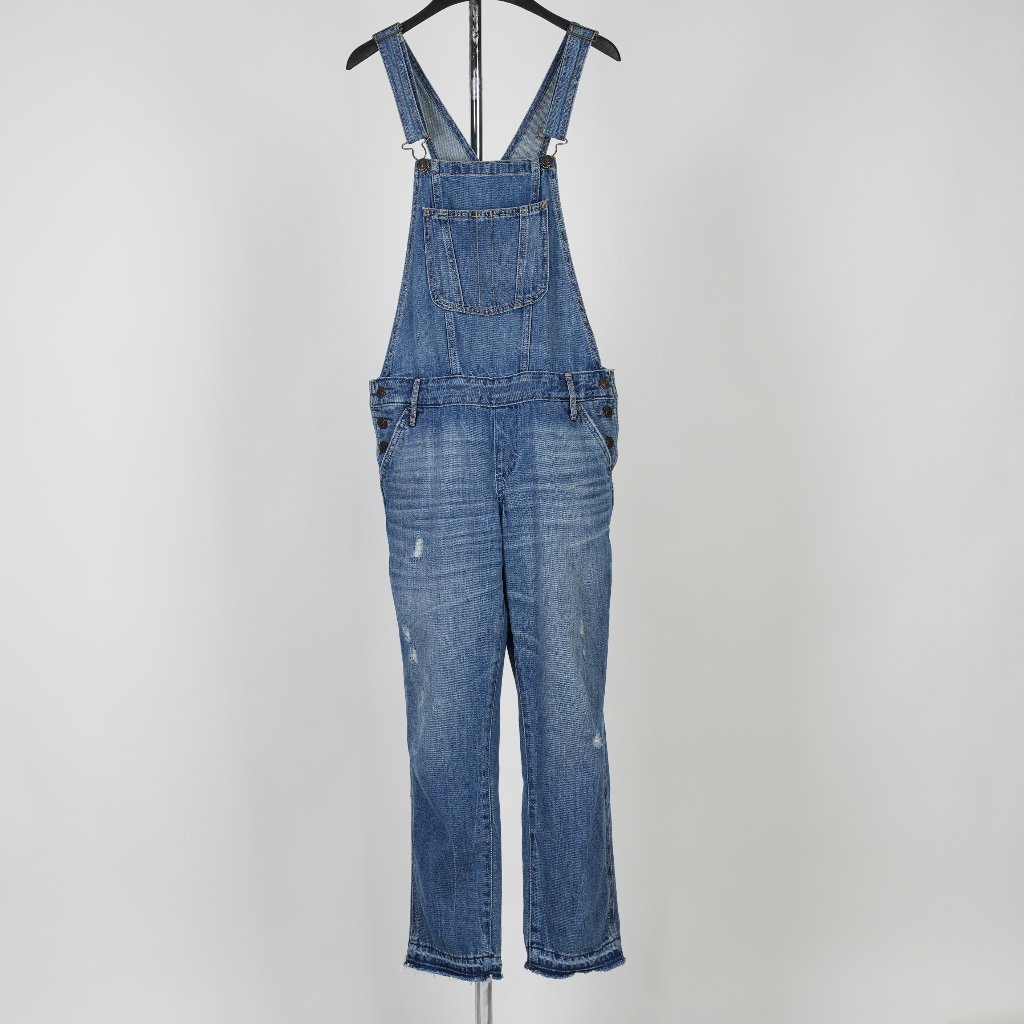 Abercrombie & Fitch Raw Hem Distressed Denim Overalls Size S